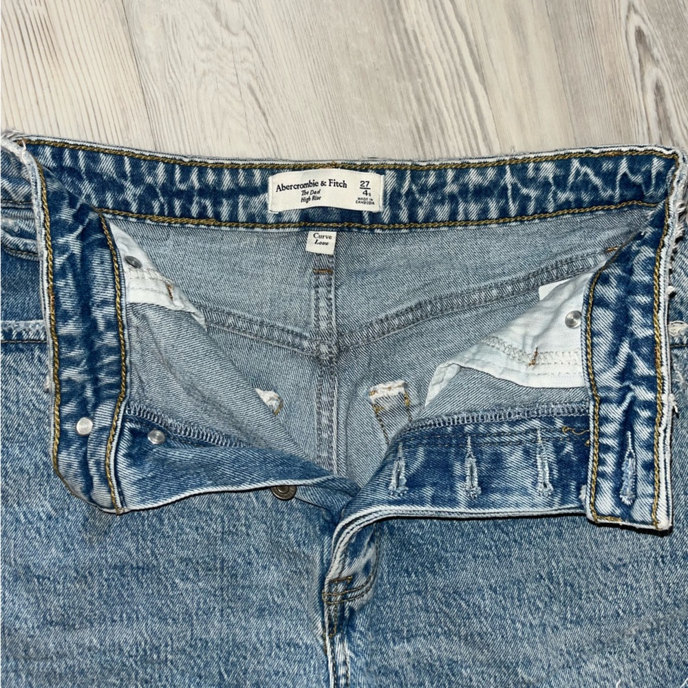 Abercrombie & Fitch Blue Distressed Jean Shorts - Picture 2 of 4